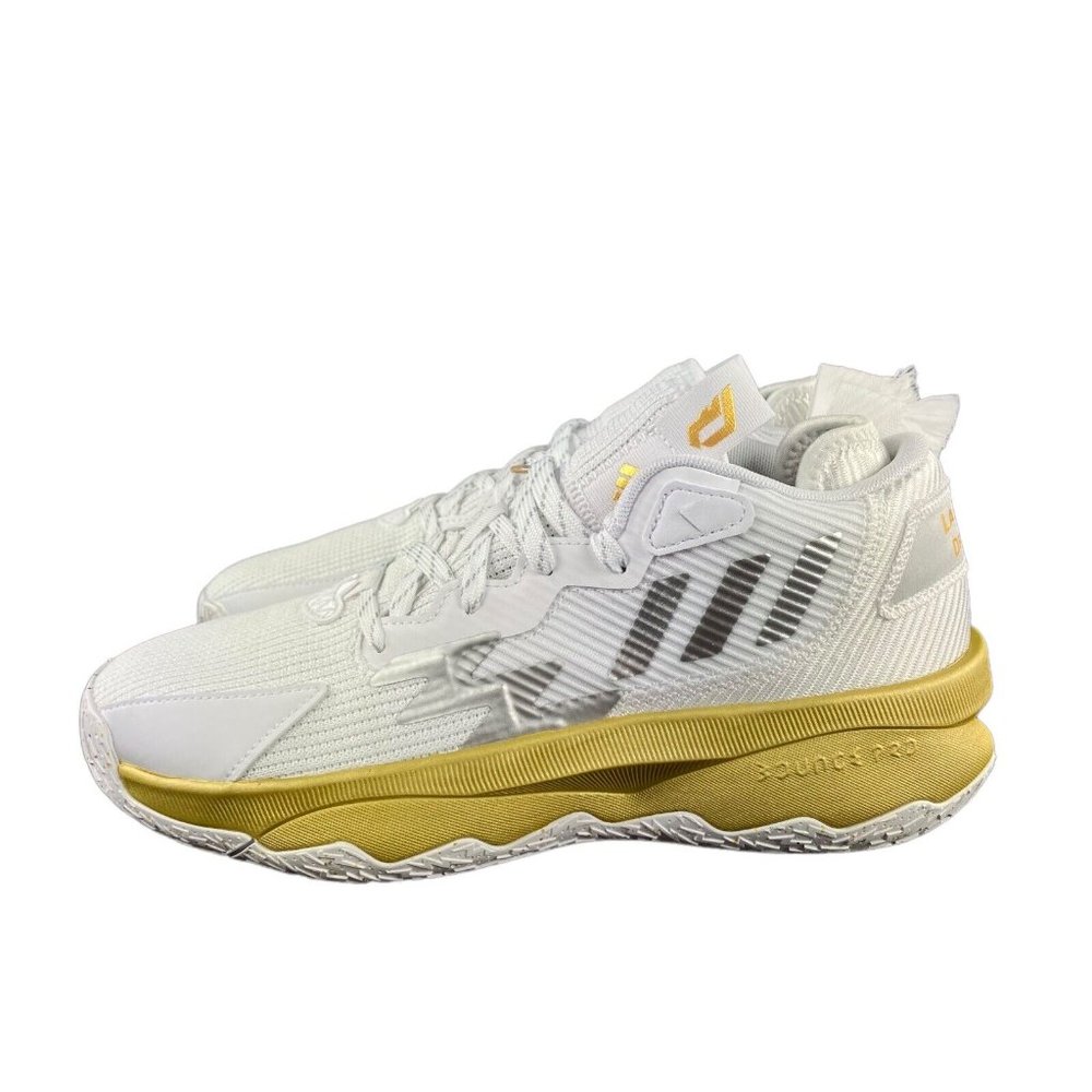 Adidas Dame 8 White Silver Gold Metallic Basketball Shoes GY1755 Size 7 * - Picture 3 of 8